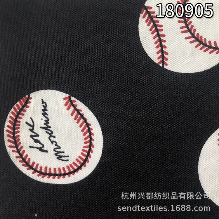 180905全人丝斜纹面料 数码印花人丝右斜 时尚春夏女装