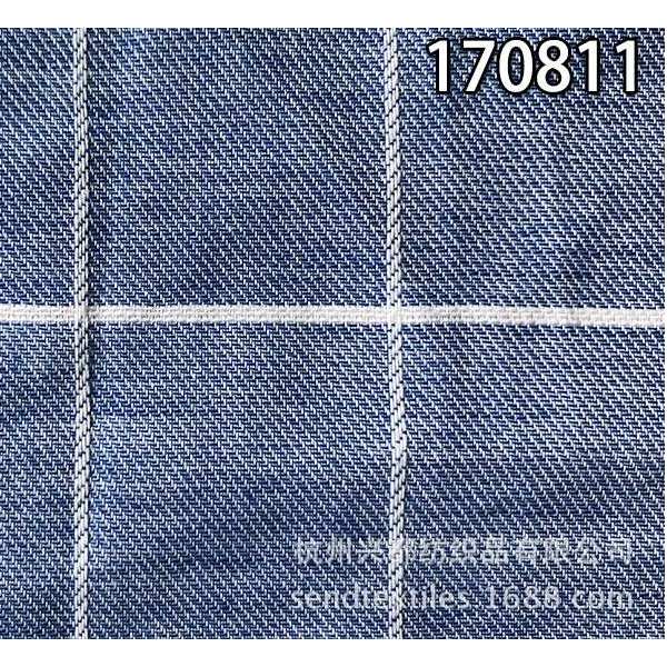 170811全天丝斜纹色织格 莱赛尔春夏服装面料