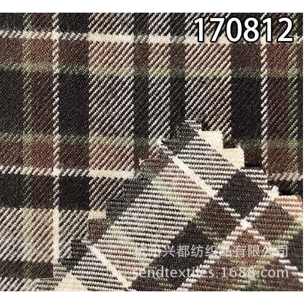 170812纯天丝色织格拉毛面料 莱赛尔服装面料