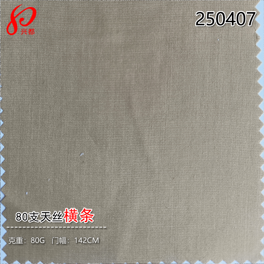 250407天丝横条 80克平纹莱赛尔莫代尔衬衫面料 79%Lyocell21%mo dal