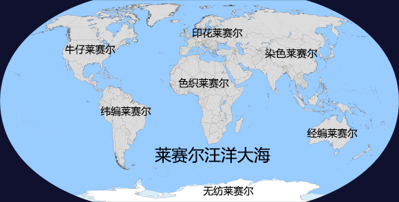 莱赛尔面料<i style='color:red'>开发</i>应用地图