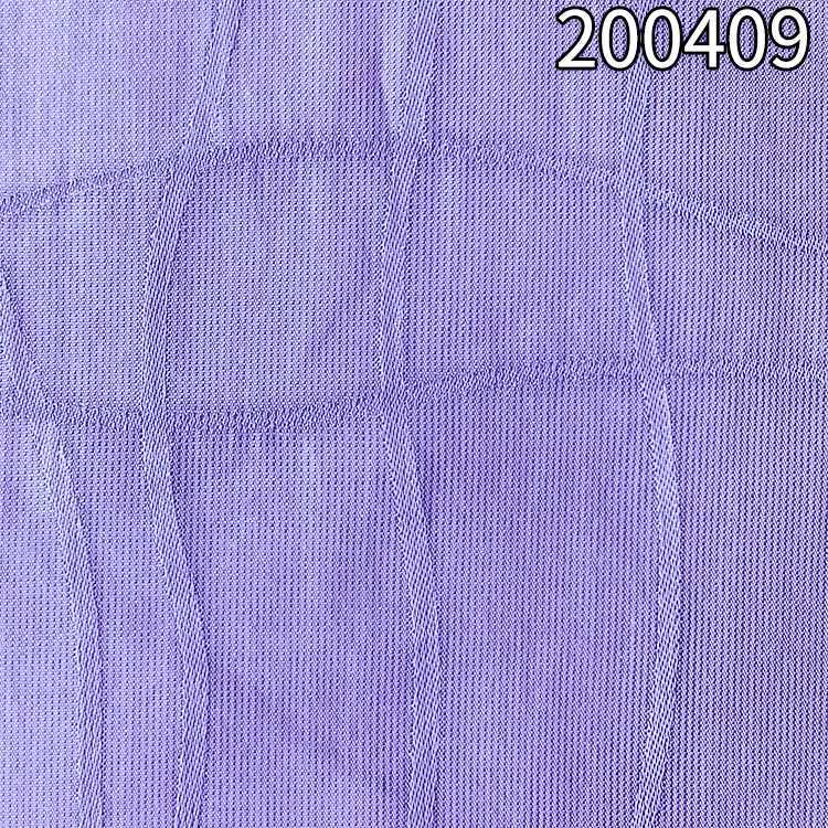 200409 不规则线条涤天丝格子提花面料
