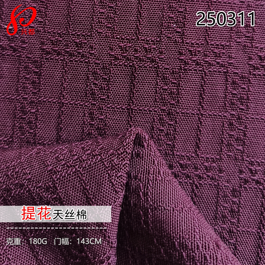 250311梭织天丝棉提花面料 可定兰精天丝莱赛尔纤维 63%天丝37%棉