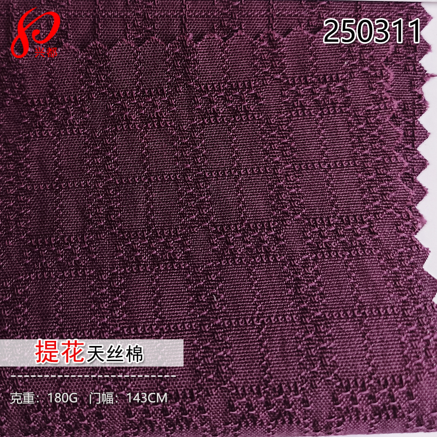 250311梭织天丝棉提花面料 可定兰精天丝莱赛尔纤维 63%天丝37%棉