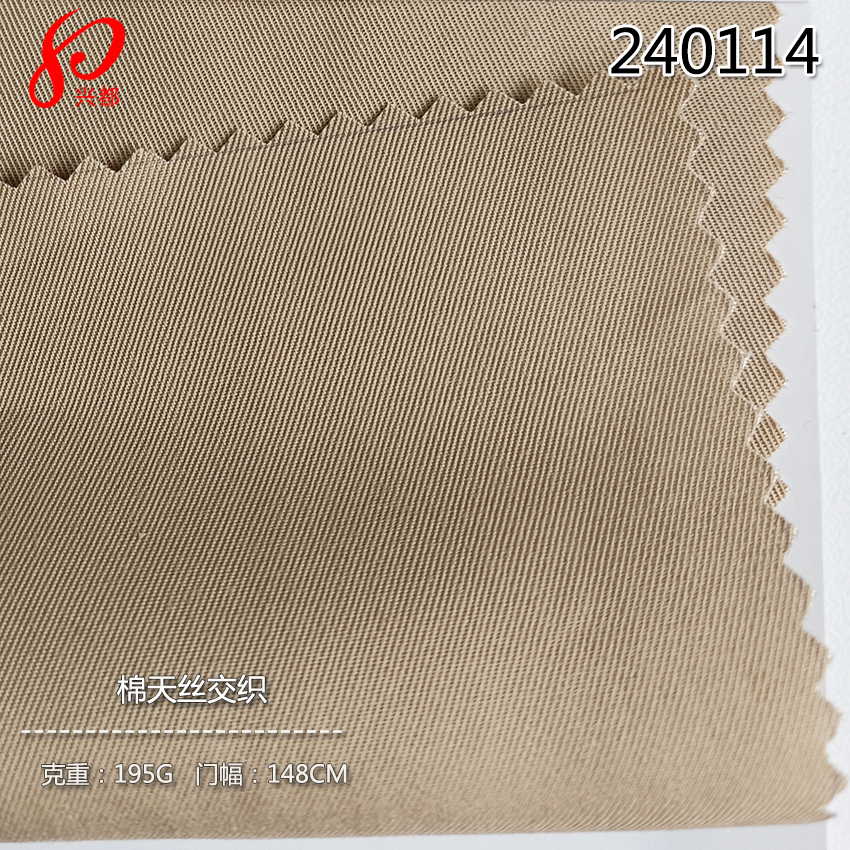240114棉天丝交织面料 经向棉纬向天丝 48%棉52%天丝莱赛尔195g