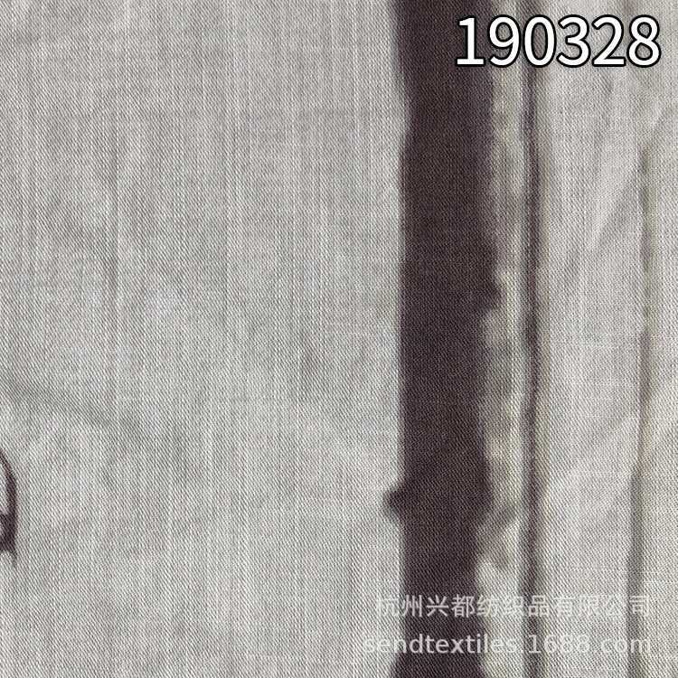 190328天丝棉麻竹节斜纹印花家纺面料